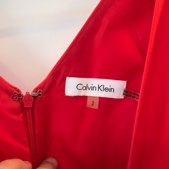 Calvin Klein - Red Size 2 fit and flair dress - Picture 2 of 2